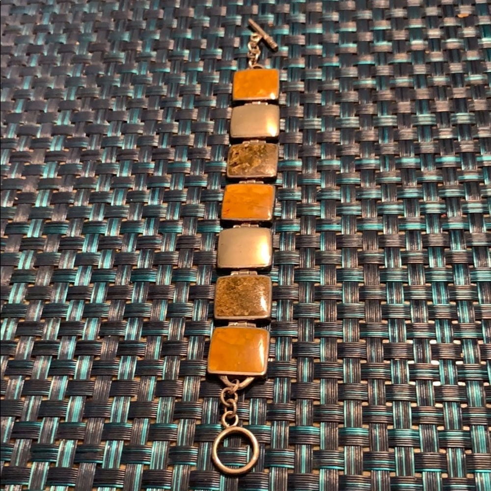 Beautiful sterling silver and stone bracelet!